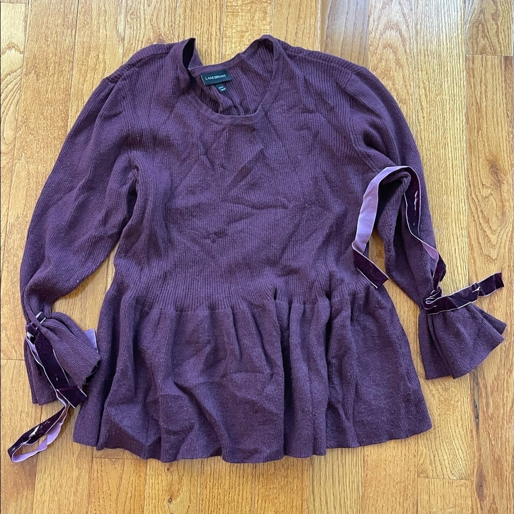 Lane Bryant, peplum sweater, tie wrists